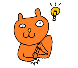 Orange crazy cat3 sticker #11482725