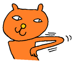 Orange crazy cat3 sticker #11482728