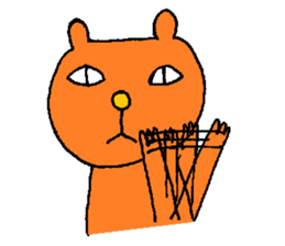 Orange crazy cat3 sticker #11482729