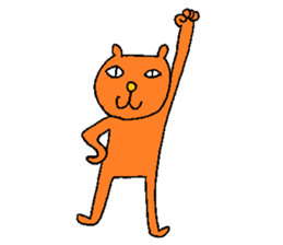 Orange crazy cat3 sticker #11482730