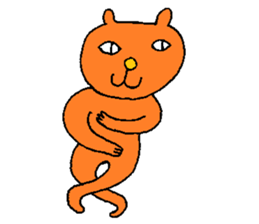 Orange crazy cat3 sticker #11482735