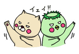 Neko and Kappa-chan sticker #11483136