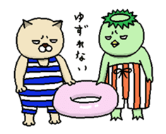 Neko and Kappa-chan sticker #11483147