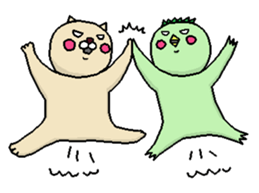 Neko and Kappa-chan sticker #11483148