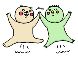Neko and Kappa-chan sticker #11483148