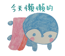 Shy penguin and lively monkey sticker #11487113