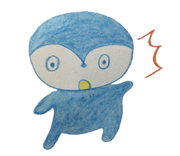 Shy penguin and lively monkey sticker #11487132