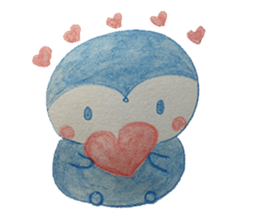 Shy penguin and lively monkey sticker #11487133