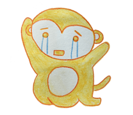 Shy penguin and lively monkey sticker #11487137
