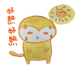 Shy penguin and lively monkey sticker #11487141