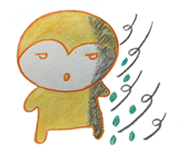 Shy penguin and lively monkey sticker #11487143