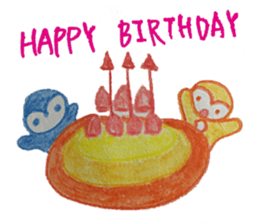 Shy penguin and lively monkey sticker #11487148