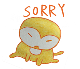 Shy penguin and lively monkey sticker #11487151