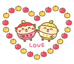 Apple-chan and pear-kun sticker #11489437