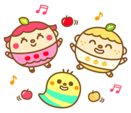 Apple-chan and pear-kun sticker #11489451