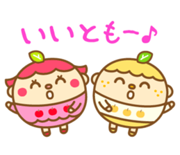 Apple-chan and pear-kun sticker #11489452