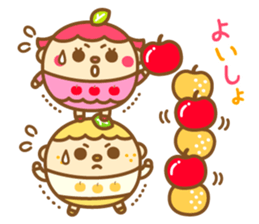 Apple-chan and pear-kun sticker #11489464