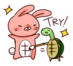 rabbit and tortoise teacher sticker #11489747