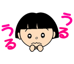 A little girl of bobbed hair sticker #11492260