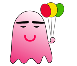 A Funny Pink Ghost sticker #11493675