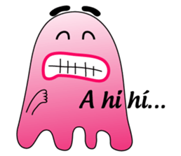 A Funny Pink Ghost sticker #11493685