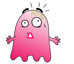 A Funny Pink Ghost sticker #11493686