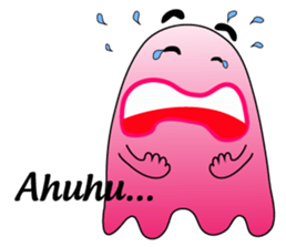 A Funny Pink Ghost sticker #11493687