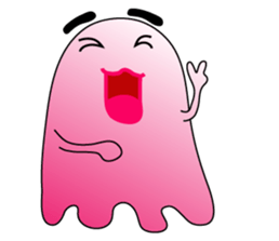 A Funny Pink Ghost sticker #11493700