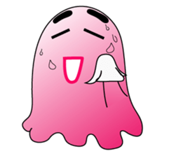 A Funny Pink Ghost sticker #11493702
