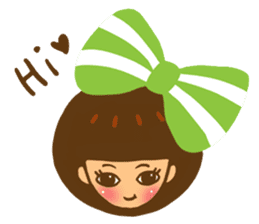 Yondoo (a green ribbon girl) sticker #11495352