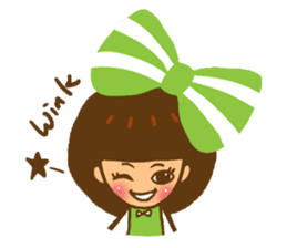 Yondoo (a green ribbon girl) sticker #11495353