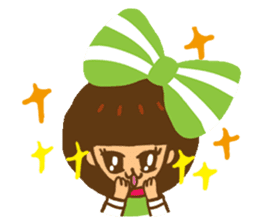 Yondoo (a green ribbon girl) sticker #11495355