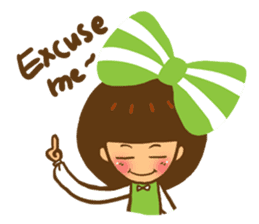 Yondoo (a green ribbon girl) sticker #11495356