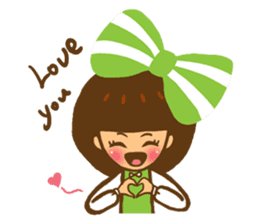Yondoo (a green ribbon girl) sticker #11495357
