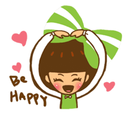 Yondoo (a green ribbon girl) sticker #11495358