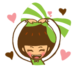 Yondoo (a green ribbon girl) sticker #11495360