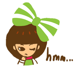 Yondoo (a green ribbon girl) sticker #11495362