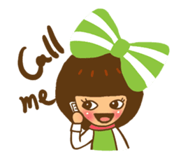Yondoo (a green ribbon girl) sticker #11495367
