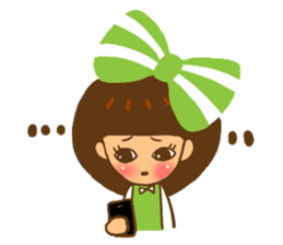 Yondoo (a green ribbon girl) sticker #11495370