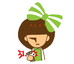 Yondoo (a green ribbon girl) sticker #11495372