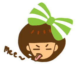 Yondoo (a green ribbon girl) sticker #11495375