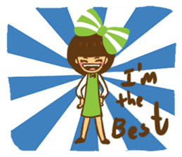 Yondoo (a green ribbon girl) sticker #11495380