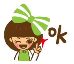 Yondoo (a green ribbon girl) sticker #11495382