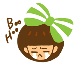 Yondoo (a green ribbon girl) sticker #11495383
