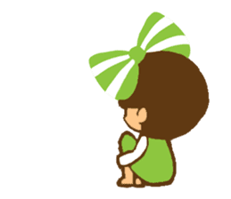 Yondoo (a green ribbon girl) sticker #11495385
