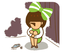 Yondoo (a green ribbon girl) sticker #11495388