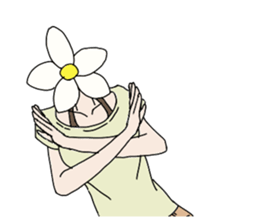 Literally Flower Head Girl sticker #11495624
