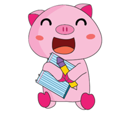 One of us: The Plump Pink, Busy ! sticker #11497688