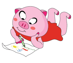 One of us: The Plump Pink, Busy ! sticker #11497705