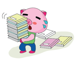 One of us: The Plump Pink, Busy ! sticker #11497708